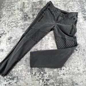 Jag Jeans Womens 10 Low Rise Skinny Moto Quilted Knee Zipper Skater Black Jeans